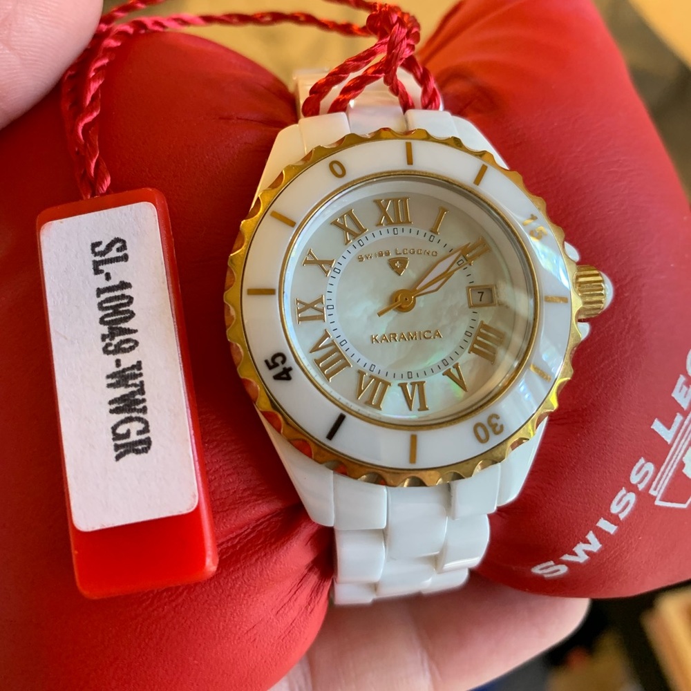 Women’s Swiss Legend Karamica White & Golf watch